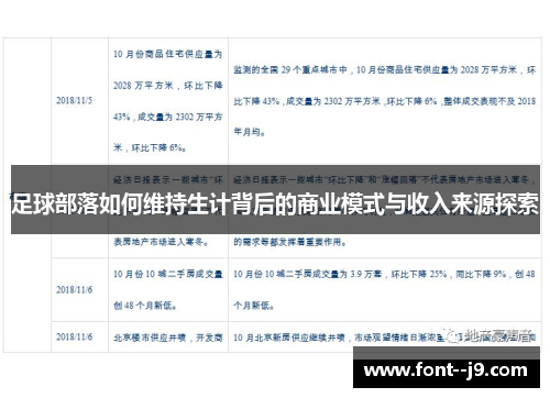 足球部落如何维持生计背后的商业模式与收入来源探索